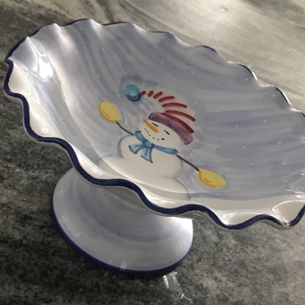 ⛄️Nordstrom Pedestal Treat Dish Winter Snowman⛄️